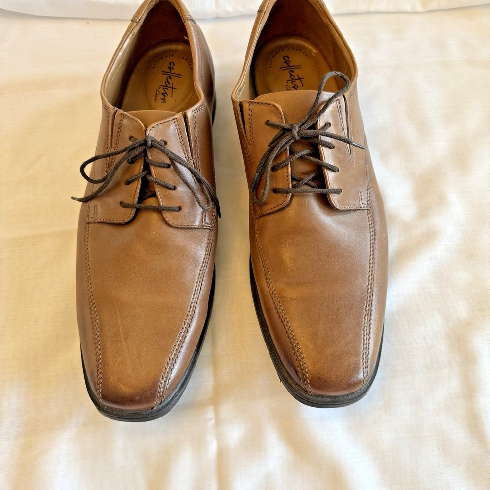 Clarks Collection Mens Tilden Walk Oxford Brown Tan Dress Shoes Casual SIZE 13 W - Picture 3 of 10